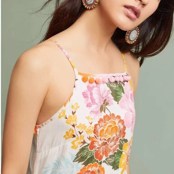 Anthropologie Farm Rio Havana Cotton Floral Maxi Dress Bohemian Style - Size XS - Picture 2 of 14